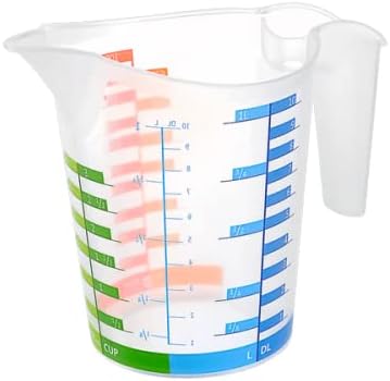 Tribello Measuring Cup Set 1 Cup and 1 Quart Plastic, With Easy To Read Measurements - BPA Free - 16oz & 32oz Liquid Measuring Cup - Spout Top for Pouring