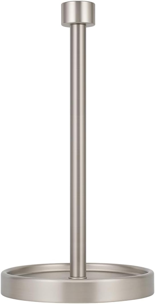 Ivilon Countertop Paper Towel Holder - Modern End Cap Minimalist Design - Color Brushed Nickel