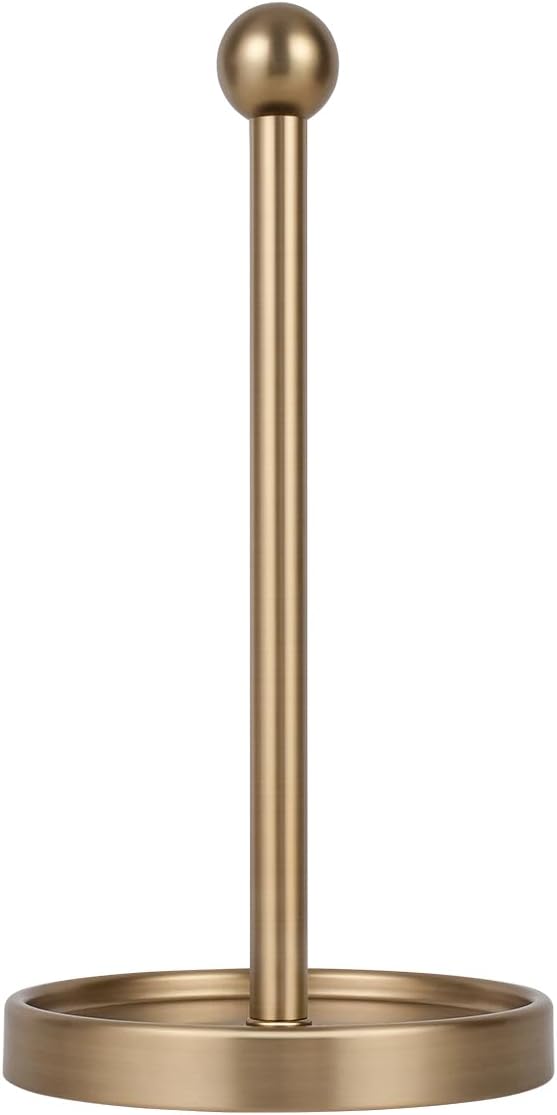 Ivilon Countertop Paper Towel Holder - Modern Sleek Ball Minimalist Design - Color Warm Gold