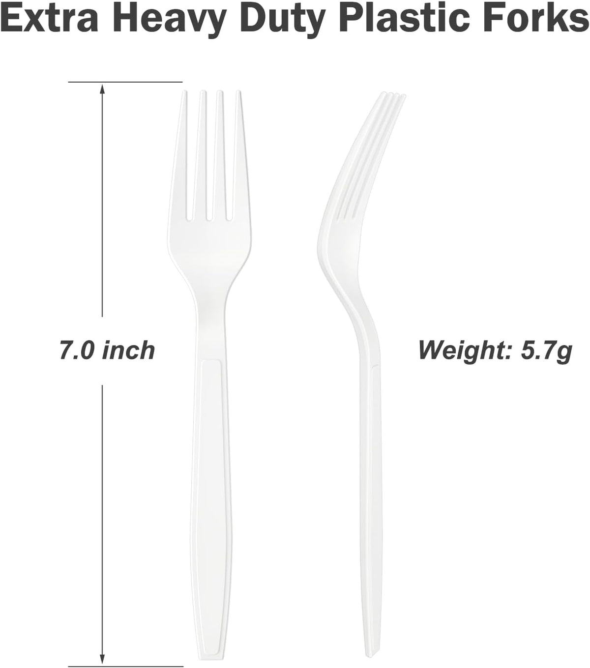 360 Count Extra Heavy Duty White Plastic Forks Disposable, BPA-Free, Heat Resistant, Solid and Durable Disposable Forks Bulk, Premium Plastic Forks heavy duty for Party Supply