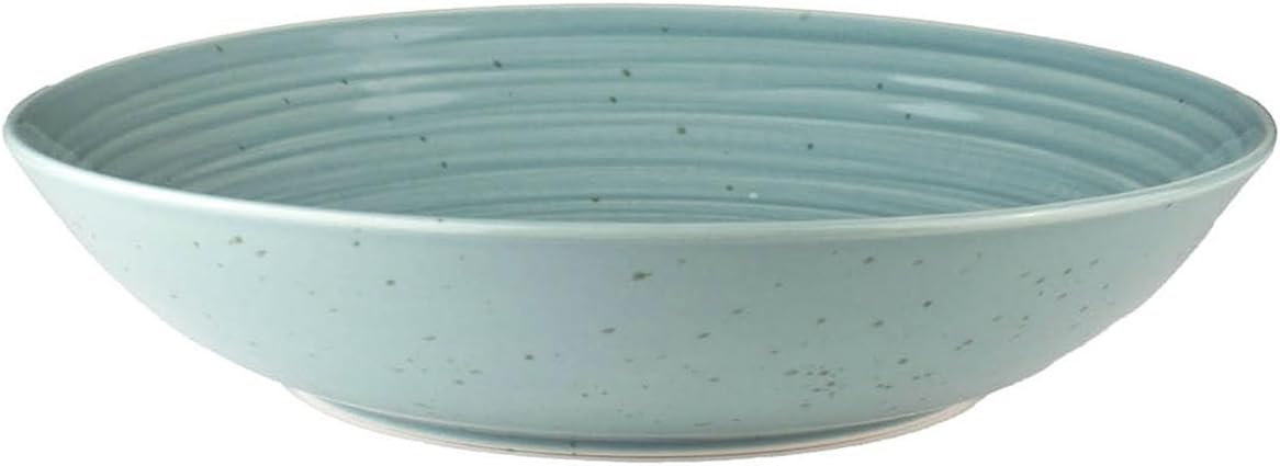 Sango Siterra Artist's Blend Stoneware Pasta Bowls (Set of 4) Multi Assorted Colors– Featuring Soft Gray, Blue, Green, and Ivory, for Everyday Dining & Entertainment, Microwave & Dishwasher Safe