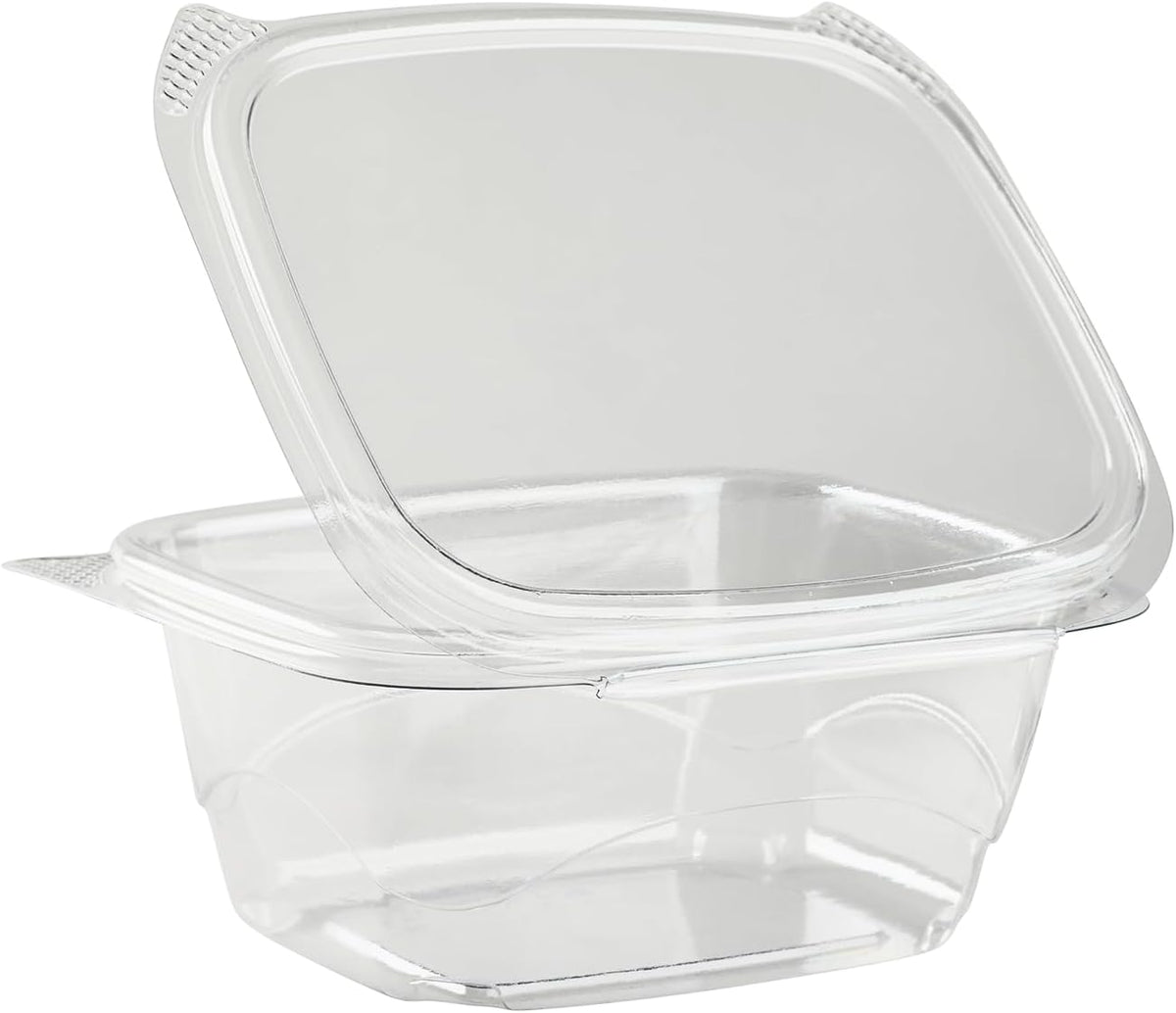Karat PET Hinged Deli Containers with Lids - Perfect for Pasta Salads, Fruit, Deli Sides, and Home Meal Prep - Clear Plastic Food Containers, Take Out Containers (16oz)