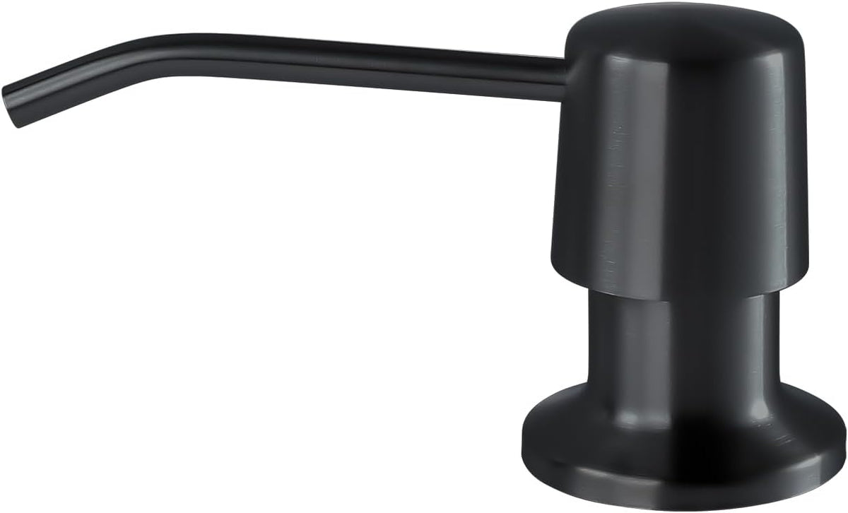 Soap Dispenser for Kitchen Sink - 4” Spout and 16oz Capacity Bottle - Black Countertop Soap Dispenser Pump with 47" Extension