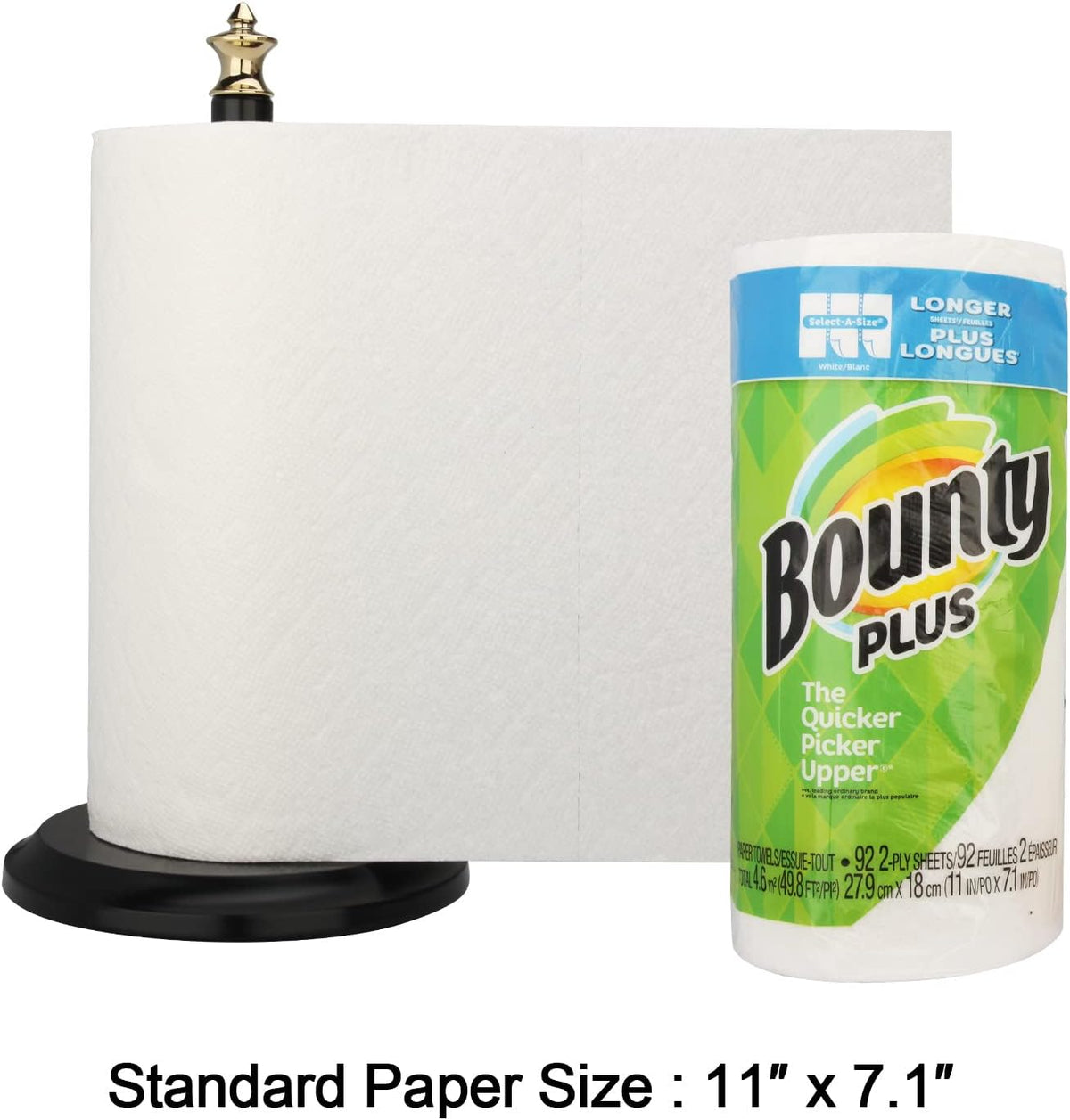 Akicon Paper Towel Holder Stand for Kitchen Countertop & Dining Room Table (Gold, Classical)