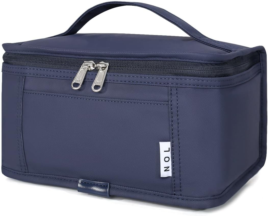 NOL Natural Organic Lifestyle Small Lunch Bag Mini Lunch Box Insulated Lunch Bag for Men/Women Leakproof Cooler Tote Bag Lightweight Nylon Waterproof Lunch Box For Work, Navy blue
