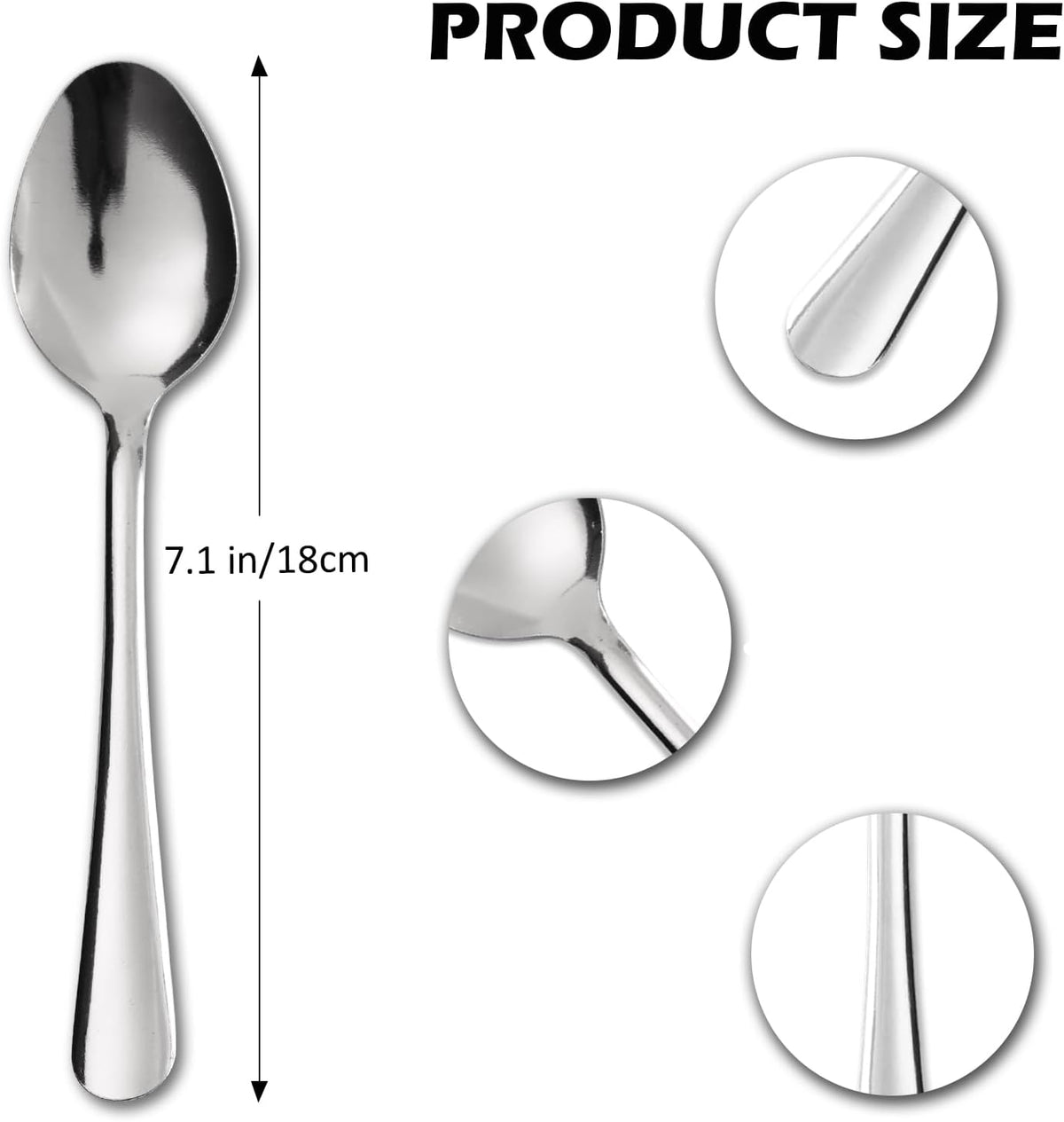 36 PCS Dinner Spoons Set - Windsor Stainless Steel Dinner Spoon 7.1 Inch with Dishwasher Safe Dessert Spoons,Metal Dessert Spoon, Silverware for Home,Kitchen or Restaurant