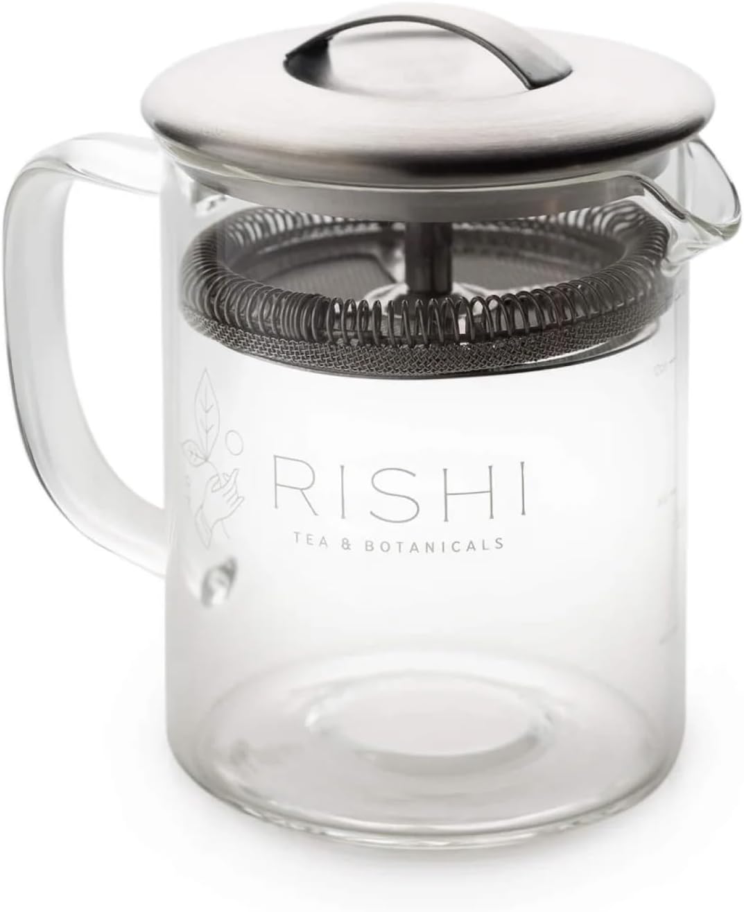 Rishi Tea Simple Brew Teapot - For 12oz Loose Tea Preparation, Built-in Strainer, Everyday Teaware, Easy to Clean, Borosilicate Glass, Enjoy Hot or Iced Tea - 400ml
