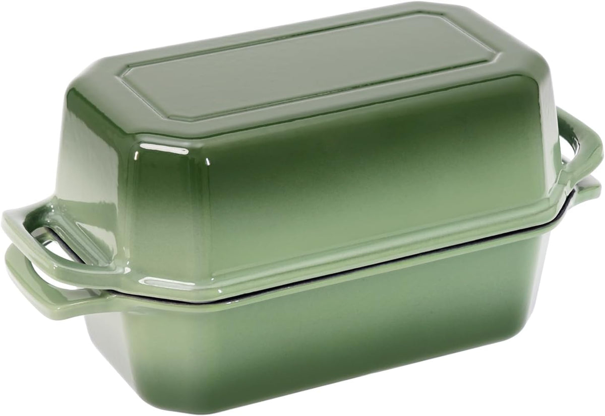 Bread Pan Cast Iron Loaf Pan with Lid 9x5 Inch Bread Loaf Pan for Baking Bread Enameled Cast Iron Sourdough Bread Pan