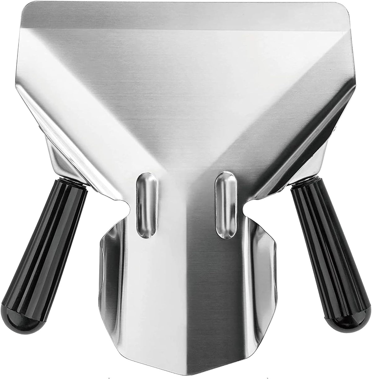 Stainless Steel Dual Handle French Fry Bagger Scoop Chip Popcorn Bagger Ice Candy Snacks Desserts Scooper with Removable Right Handle