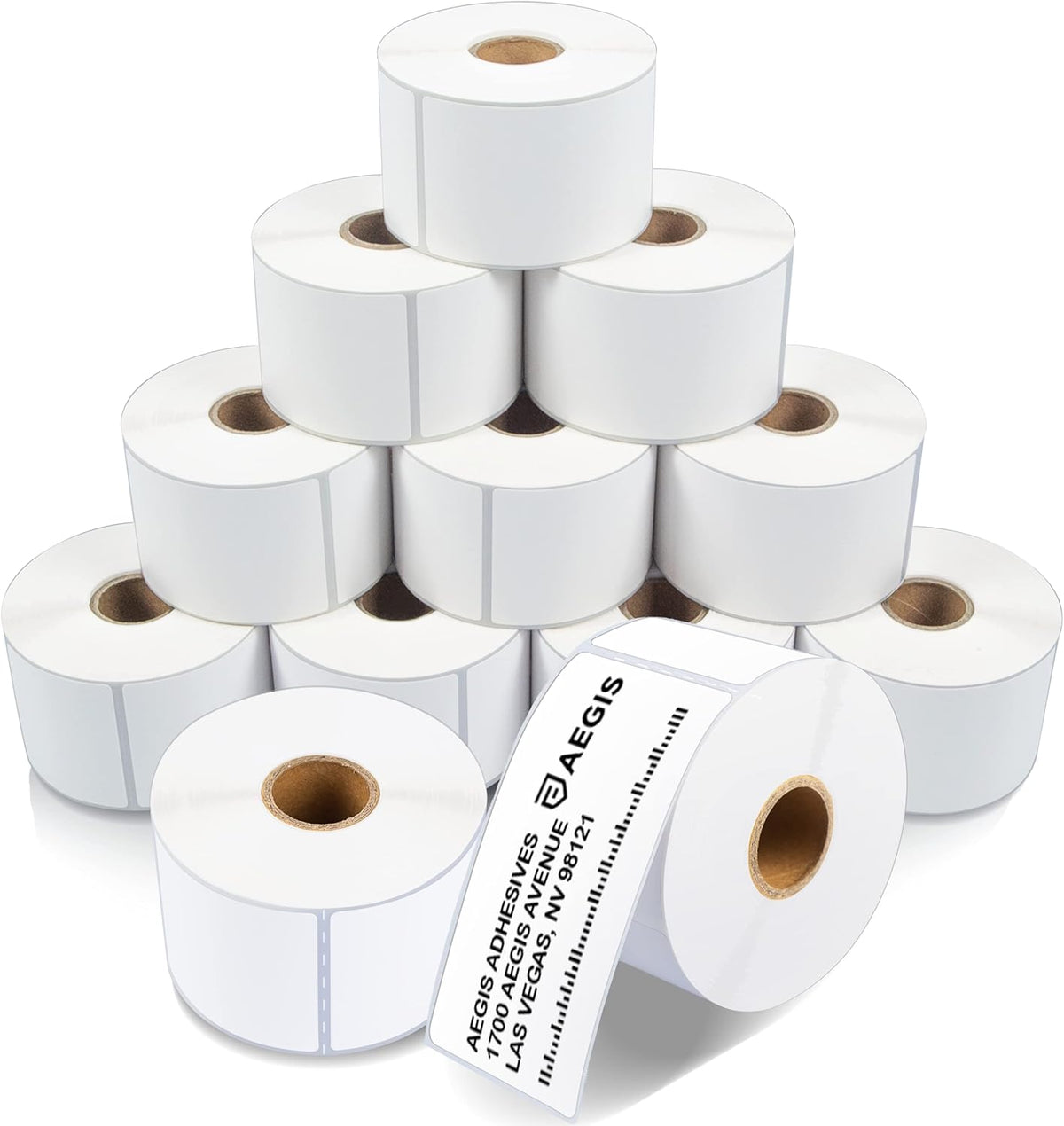 Aegis Adhesives - 2” X 4” Direct Thermal Labels for Shipping & Postage, Perforated & Compatible with Rollo, Zebra, & Other Desktop Label Printers (12 Rolls, 350/Roll)
