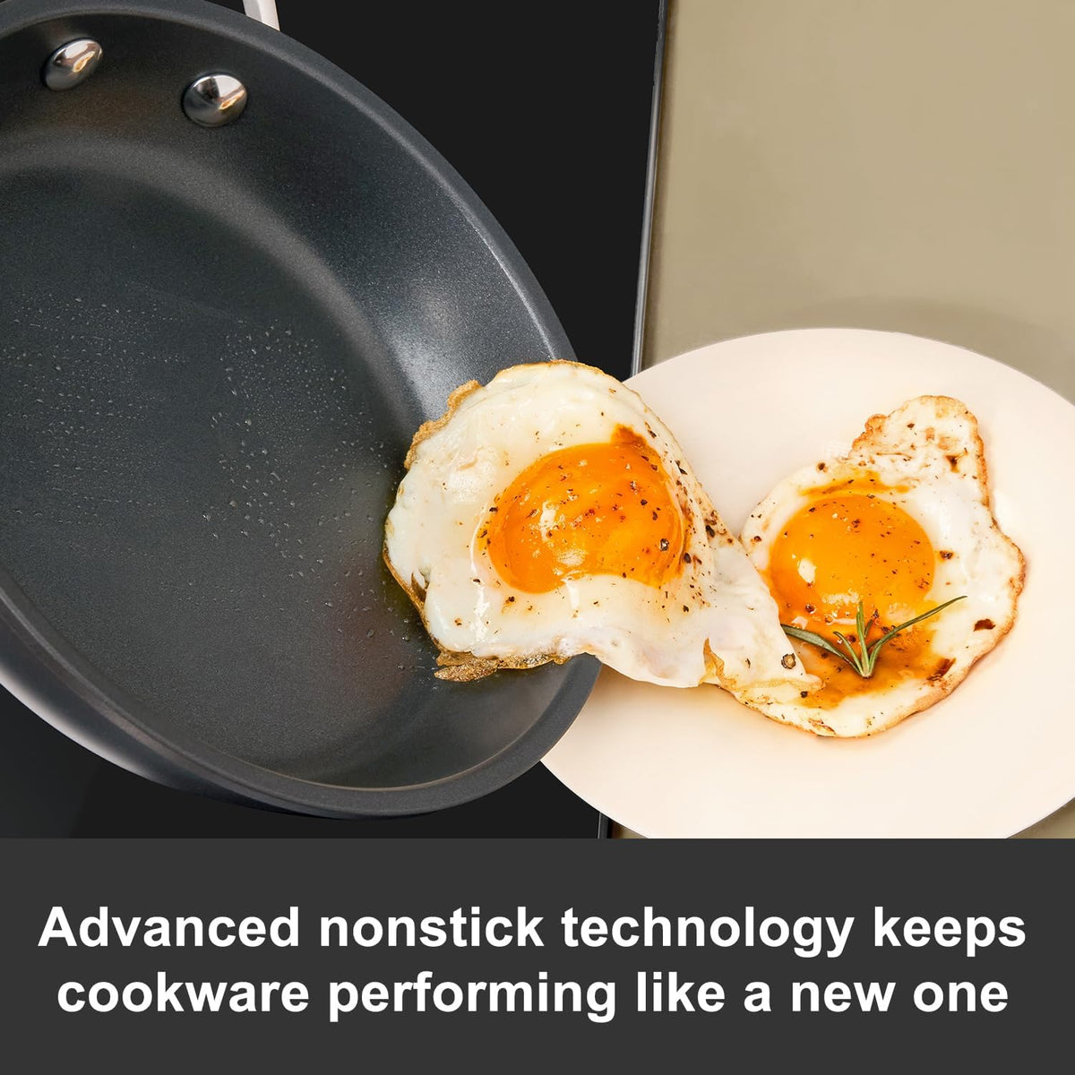 MsMk 12 inch Nonstick Frying Pan, Titanium and Diamond Non Stick Pan, Omelet Skillet, PFAS & PFOA Free Non-Toxic, Scratch-resistant, for Ceramic and Gas Cooktops, Dishwasher & Oven Safe