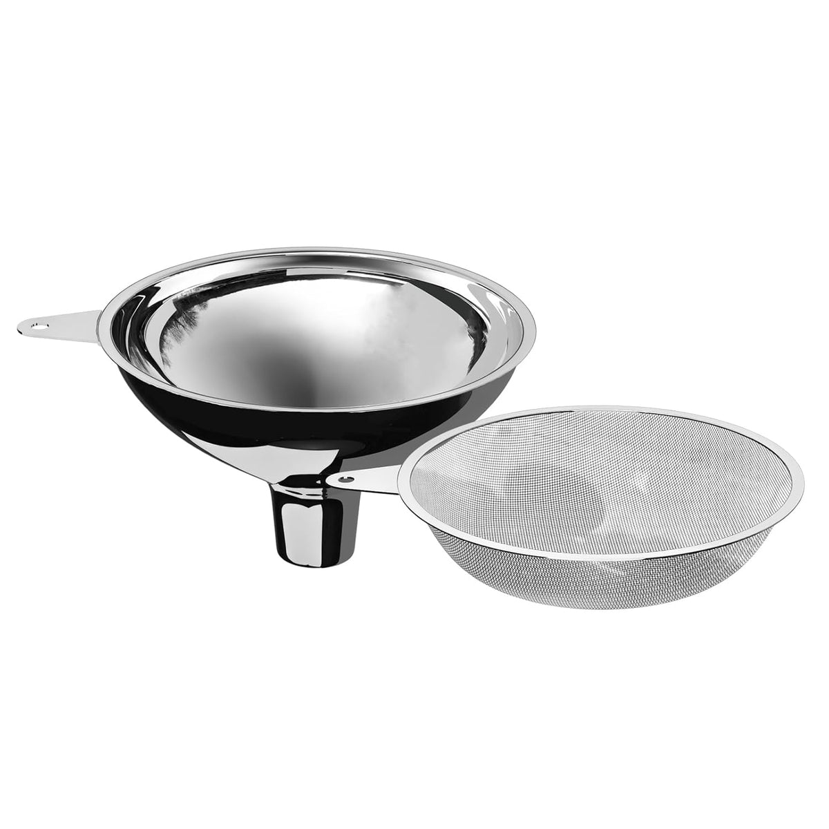 Stainless Steel Large Funnel with Filter (5.7 in. X 1 in. Mouth) with 50 mesh Stainless Steel Food Filter, Metal Funnel for Bottle Filling, Food Funnel for Oil, Juice, Coffee, Honey, Milk