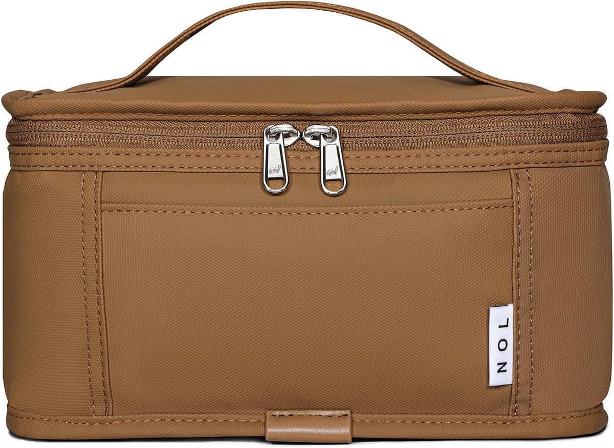 NOL Natural Organic Lifestyle Small Lunch Bag Mini Lunch Box Insulated Lunch Bag for Men/Women Leakproof Cooler Tote Bag Lightweight Nylon Waterproof Lunch Box For Work,Brown