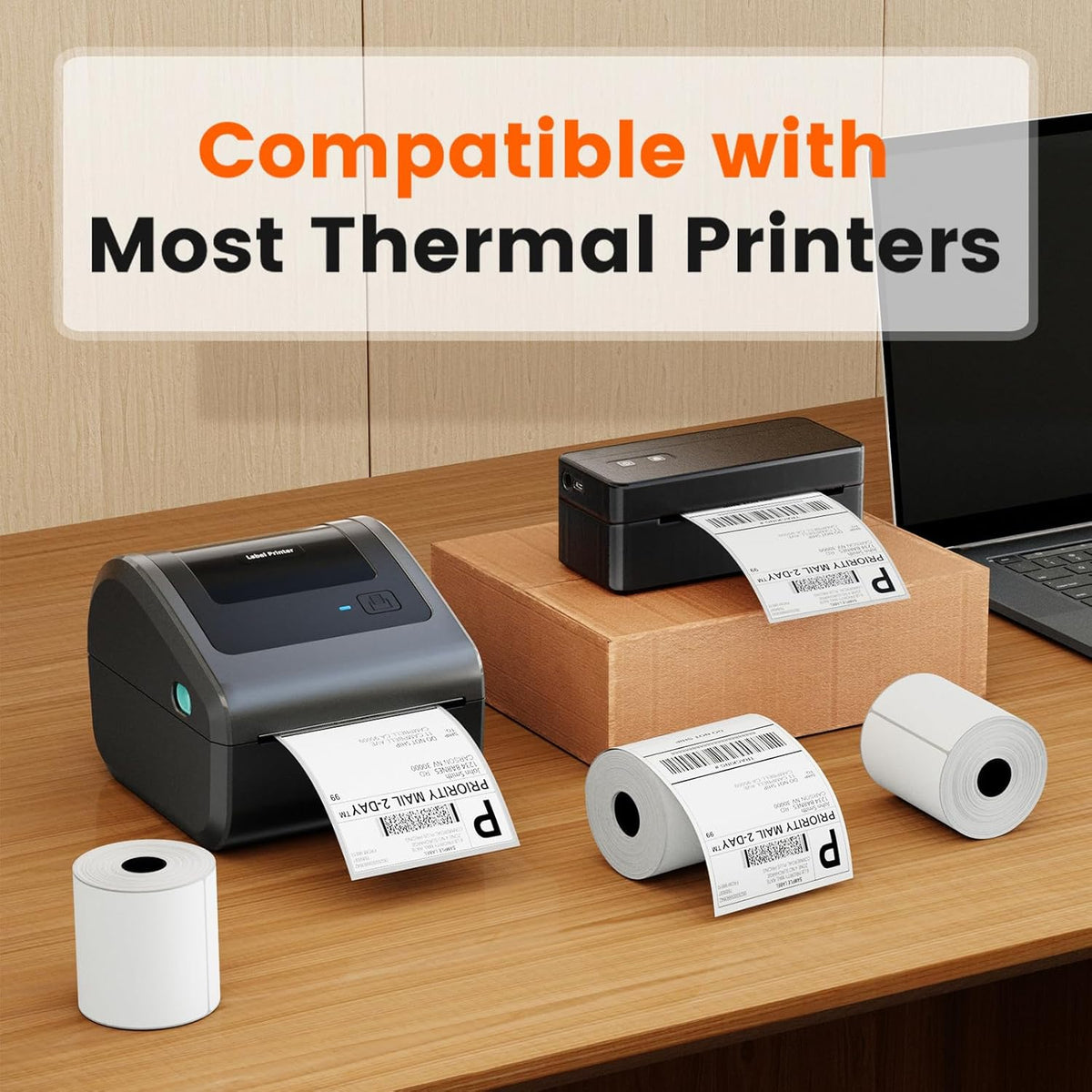 4x6 Thermal Labels, Shipping Label for Thermal Label Printer, Pack of 250 4x6 Roll Labels, Commercial Grade, Compatible with JADENS, Phomemo, Rollo, MUNBYN, Zebra and Other Thermal Printers