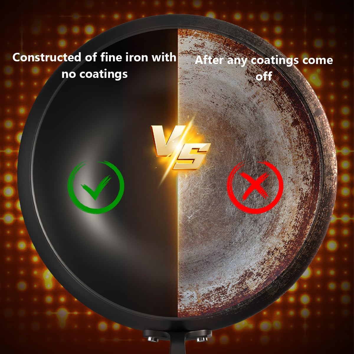 Carbon Steel Wok, Nitrided Pan Body, Even Heat Distribution Without Coating, Multi-Functional Pan, Suitable for Induction Cooktops, Ovens, and Any Stove, Includes Lid and Wooden Handle