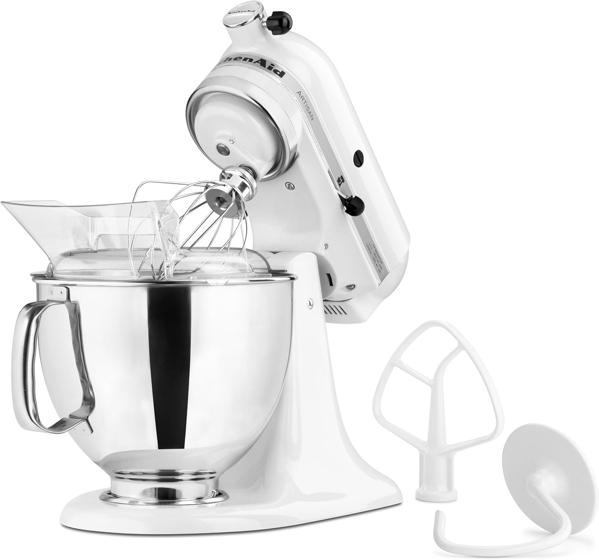 KitchenAid Artisan Series 5 Quart Tilt Head Stand Mixer with Pouring Shield KSM150PS, White