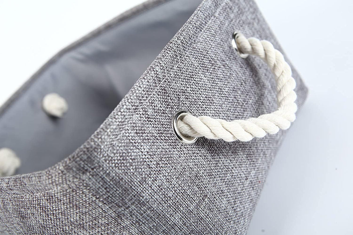 Storage Basket Fabric Sturdy Canvas Storage Bins Organizer with Handles for Clothes and Storage Foldable Storage Boxes Cubes