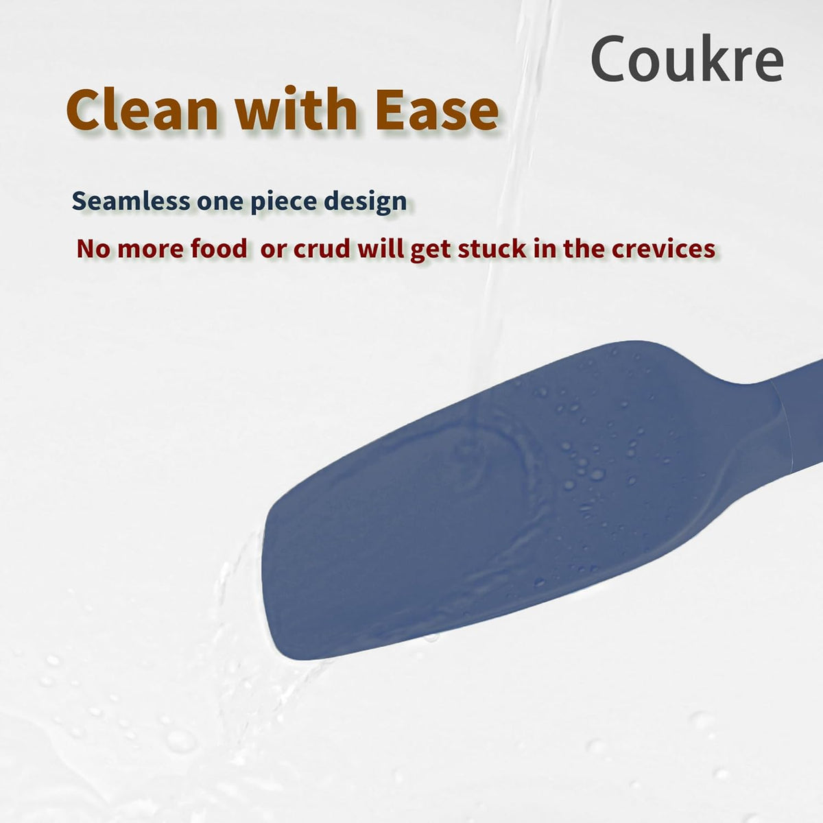 Coukre Silicone Spatula Set of 5,High Temperature Resistant, Food Grade Silicone, Dishwasher Safe, for Baking, Cooking (Colorful-3)