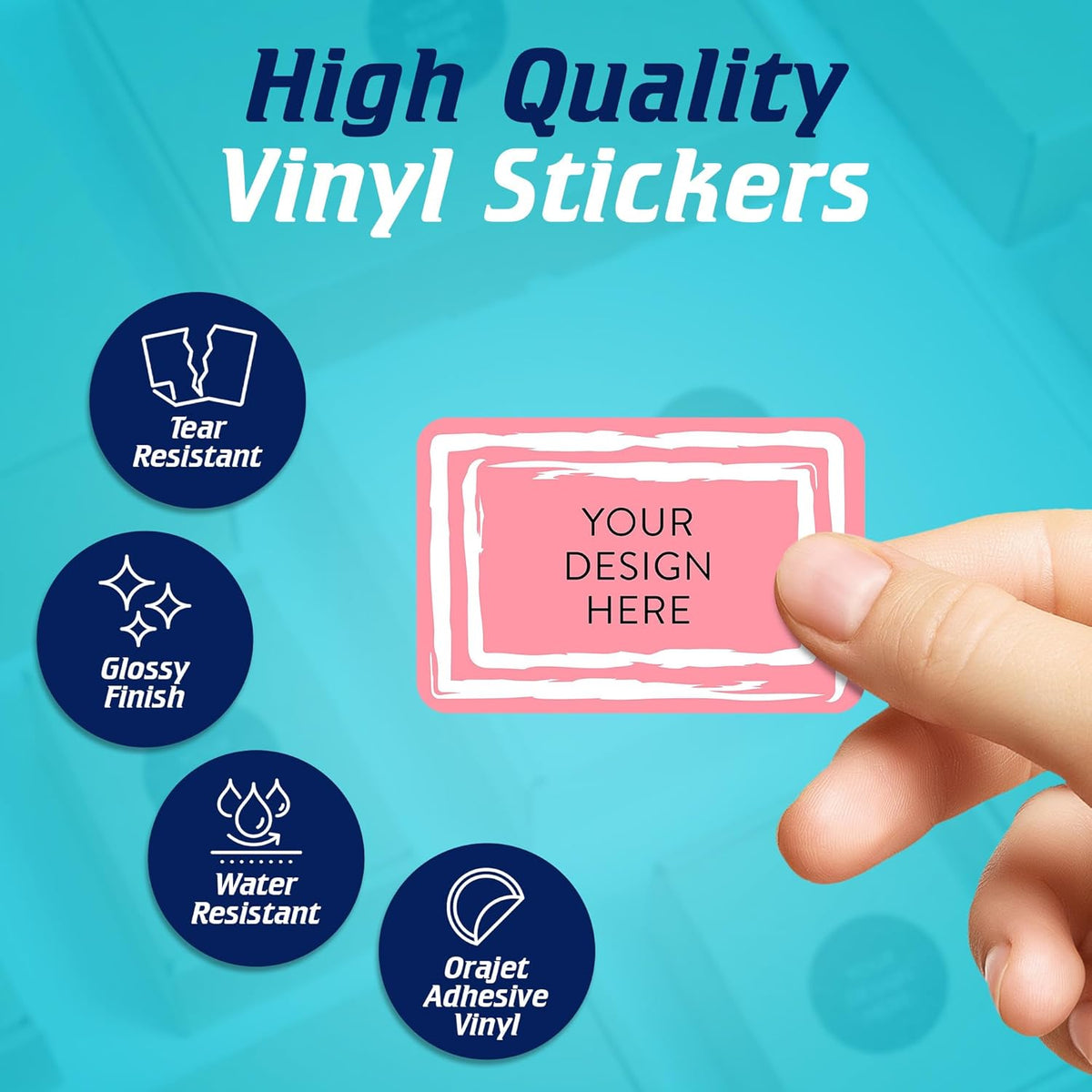 5-1000 Custom Vinyl Stickers - Upload Your own Image, Text, Design, Logo - Personalized Logo Labels for Handmade, Packaging, Bottle, Jars, Candle, Brand Stickers (Pink, 4x2)