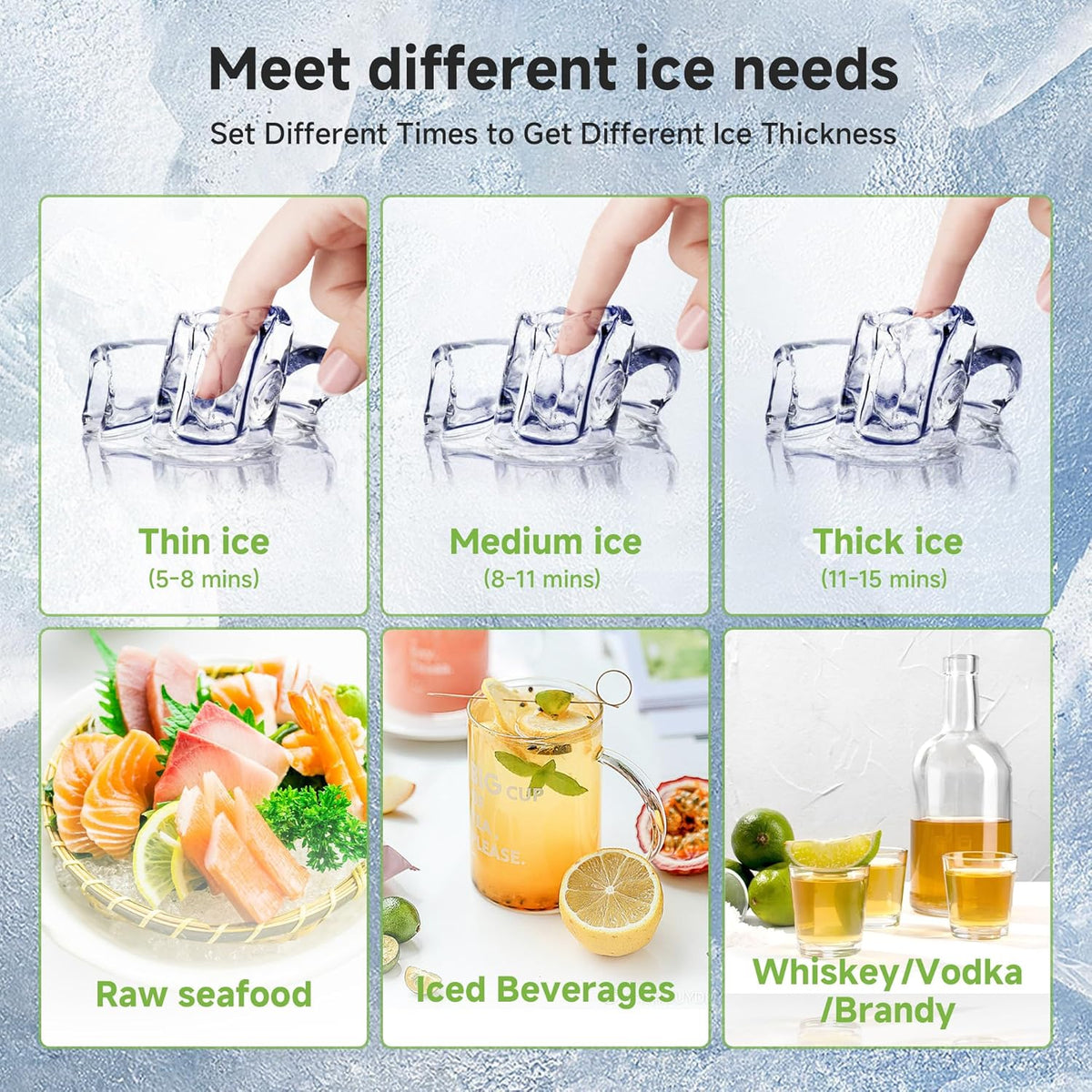 Real Relax Commercial Ice Machine 360LBS/24H, ETL Approved Industrial Ice Maker Machine with 200 LBS Storage Bin, Ice Scoop, Auto Self-Cleaning, LCD Display for Restaurant Bar Café