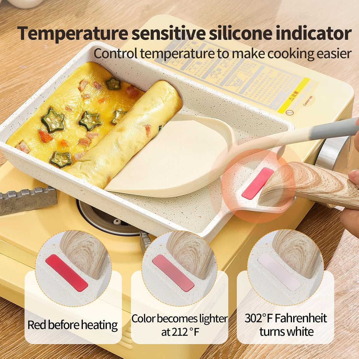 Small Egg Pan Tamagoyaki Nonstick Japanese Omelette Square Egg for Induction Gas Ceramic Stovetop