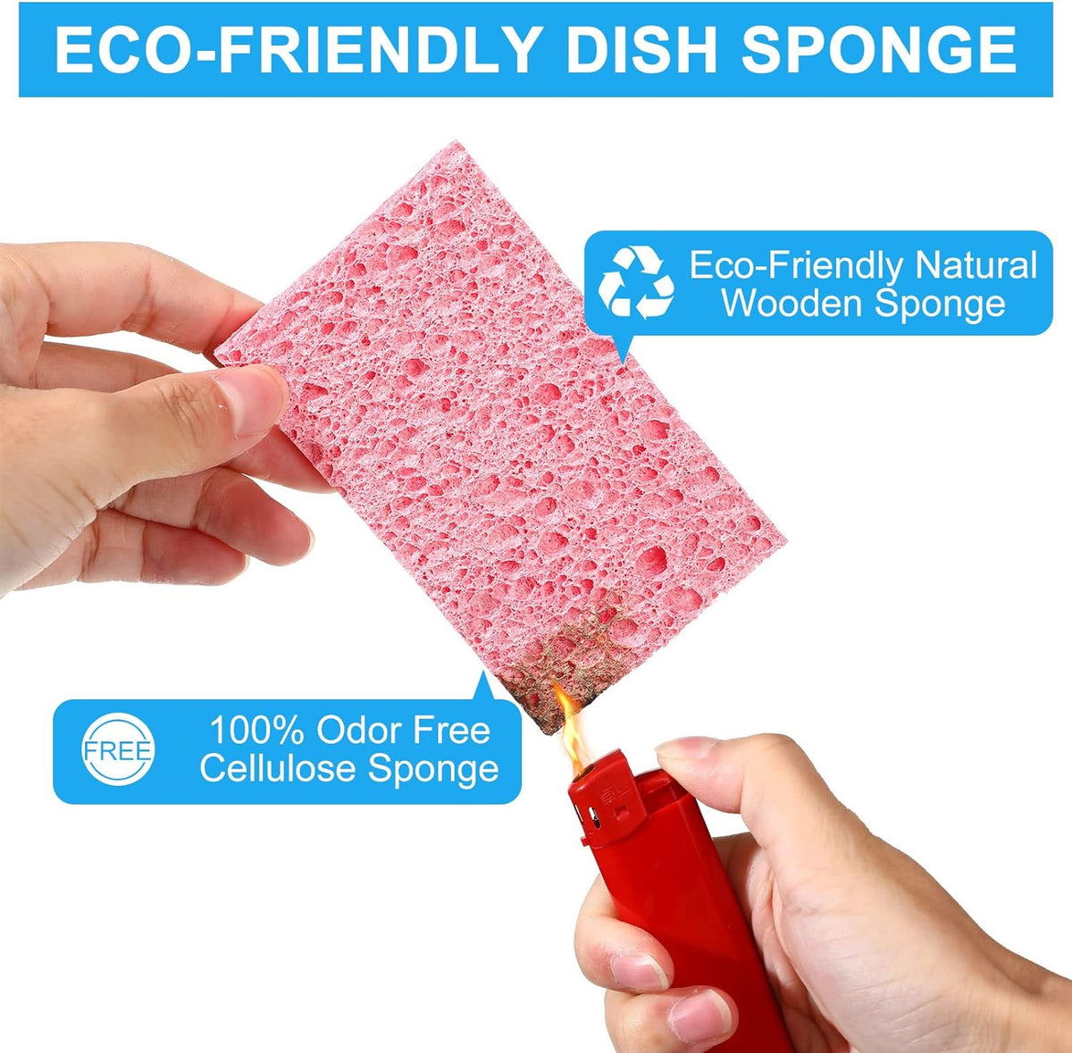 Zhengmy 100 Pieces Kitchen Sponge Bulk Natural Sponges for Dishes Compressed Wood Pulp Sponges Cleaning Sponge Without Scratching for Kitchen Bathroom, 3.9 x 2.4 x 0.12 Inch (Multicolor)