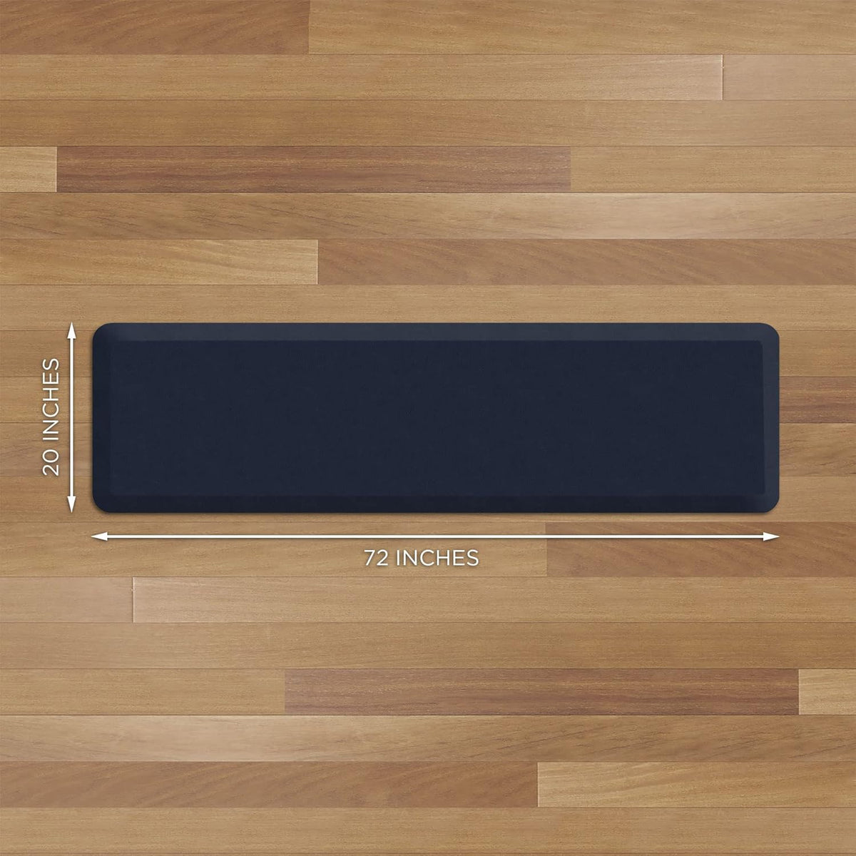 GelPro Anti Fatigue Nonslip Mat: Hard Floor Utility Mats for Garage, Patio and Kitchen - 20" x 72" x .5" - Leather Grain Navy