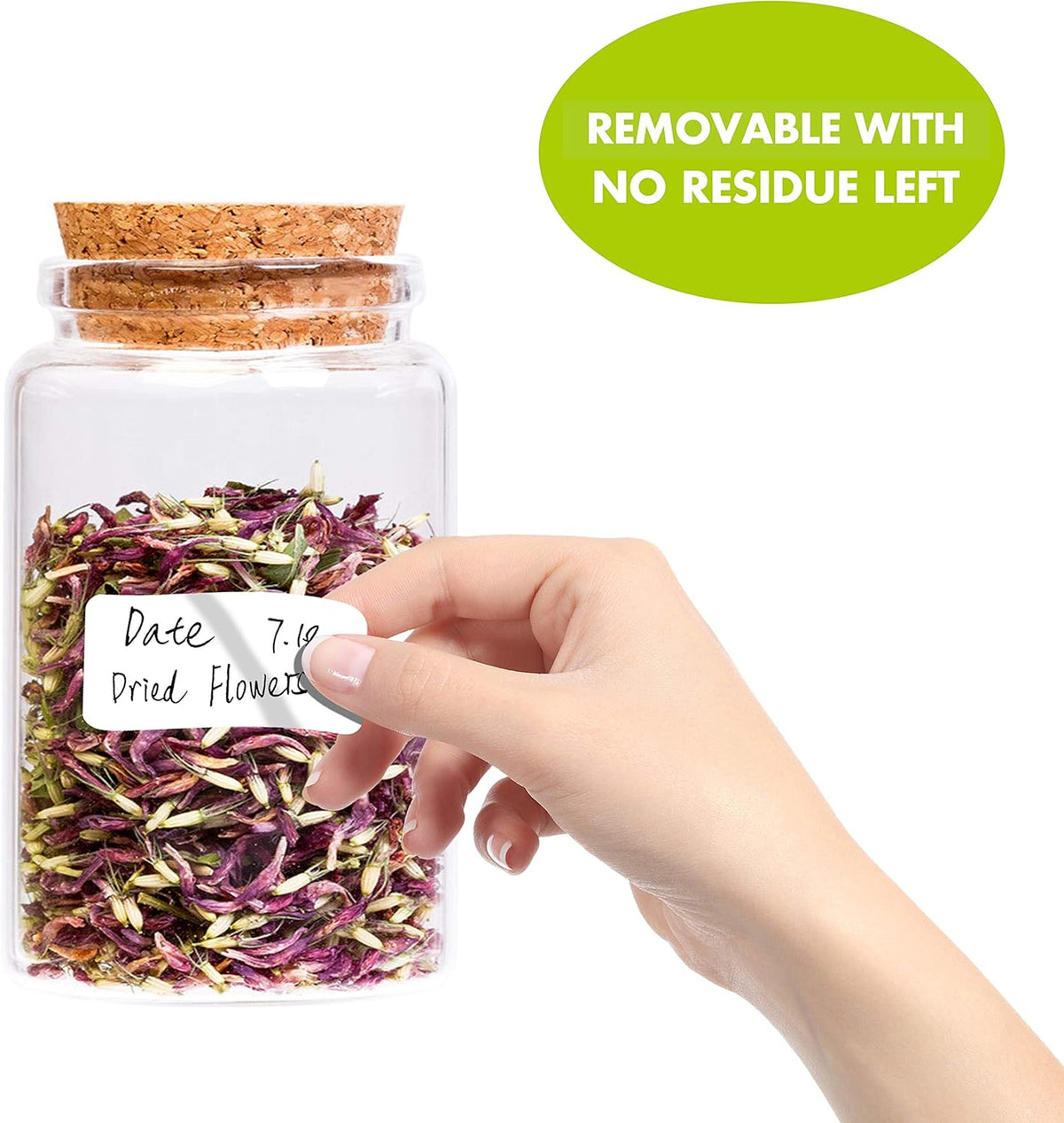 1000 Blank Removable Freezer Labels Water Oil Resistant with Perforation Line for Food Containers Jars Pantry Organization (Each Measures 1” x 2”)
